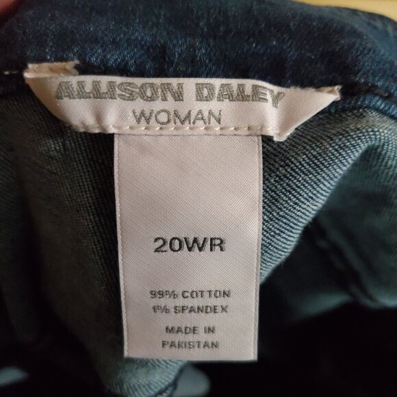 Allison Daley Jeans Woman 20WR Blue Pull-On Elastic Waist Stretch Denim - Picture 2 of 8